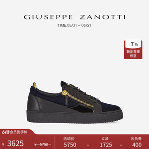 Giuseppe ZanottiGZ男士经典双拉链低帮休闲运动鞋板鞋
