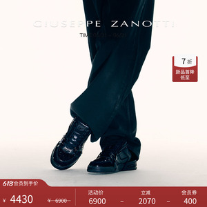 Giuseppe Zanotti男士GZ-GHOST水钻双拉链低帮休闲厚底增高运动鞋