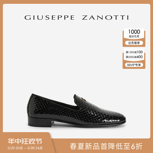时尚 Giuseppe SS24春夏新品 ZanottiGZ男士 蟒蛇纹印花懒人乐福鞋