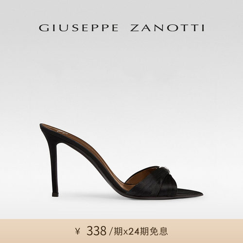Giuseppe ZanottiGZ女士FW26秋冬新品水钻尖头穆勒细高跟凉鞋