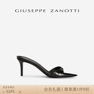 尖头鳄鱼纹印花高跟凉鞋 Giuseppe ZanottiGZ女士SS24春夏新品