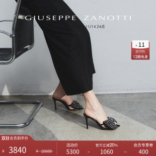 婚鞋 高跟凉鞋 ZanottiGZ女士蝴蝶结水钻露趾穆勒鞋 Giuseppe
