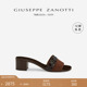 ZanottiGZ女士露趾鳄鱼纹粗跟穆勒凉鞋 Giuseppe 礼物