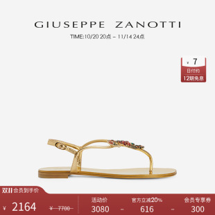 ZanottiGZ女士水钻鹦鹉造型配饰凉拖鞋 Giuseppe 臻选特惠