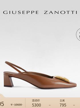 【臻选特惠】Giuseppe Zanotti GZ女士时尚金属饰件中跟穆勒凉鞋