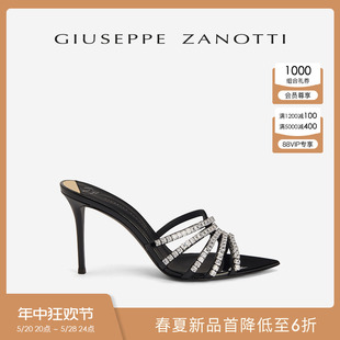 拖鞋 ZanottiGZ女士水钻交织系带露趾凉鞋 Giuseppe