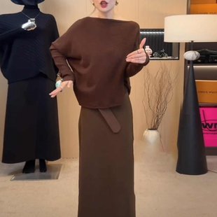 高级感两件套 韩系穿搭一整套装 针织毛衣套装 连衣裙子女2025秋冬季