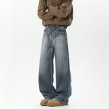 春季美式做旧复古水洗宽松直筒牛仔裤4BK560-P55控78，男装牛仔裤，星座515