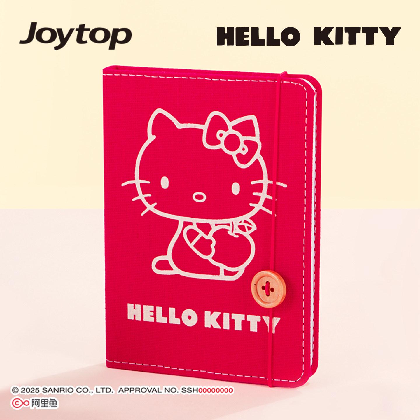 Joytop悦木三丽鸥凯蒂猫布艺精装本A6高颜值笔记本记事本手账本ins风hellokitty联名空白彩印卡通本子正版