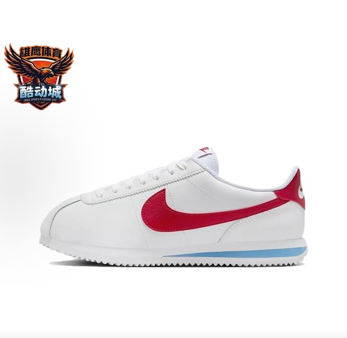 Nike Cortez  Leather 舒适简约 低帮 休闲城市 白红色DN1791-108