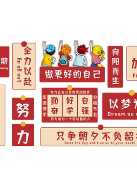 初高中班级文化装饰立体墙贴教室场景氛围布置励志激励标语黑板报