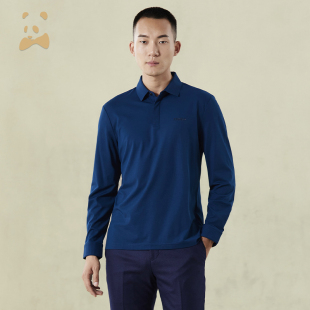 男舒适纯色保罗衫 POLO衫 卡奴迪路针织长袖 CANUDILO