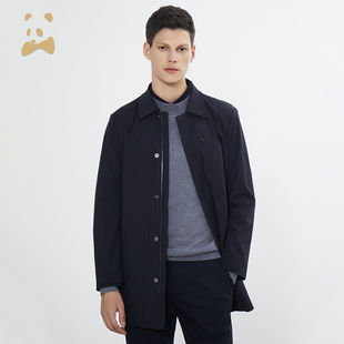 CANUDILO 外套男 卡奴迪路风衣外套男防风翻领中长款