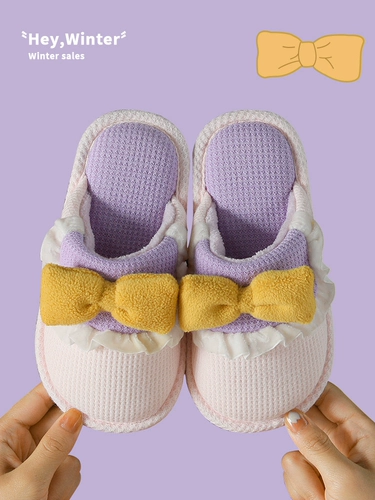 Детские тапочки, милая детская удерживающая тепло нескользящая демисезонная обувь для принцессы, мягкая подошва