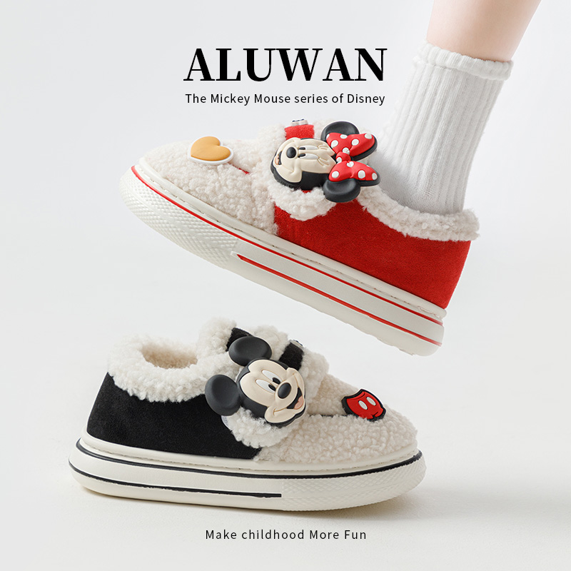 儿童棉拖鞋包跟秋冬新款迪士尼