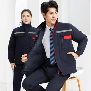 冬季工作服套装纯棉衣袄加厚保暖耐磨工人厂地上衣劳保服工装定制