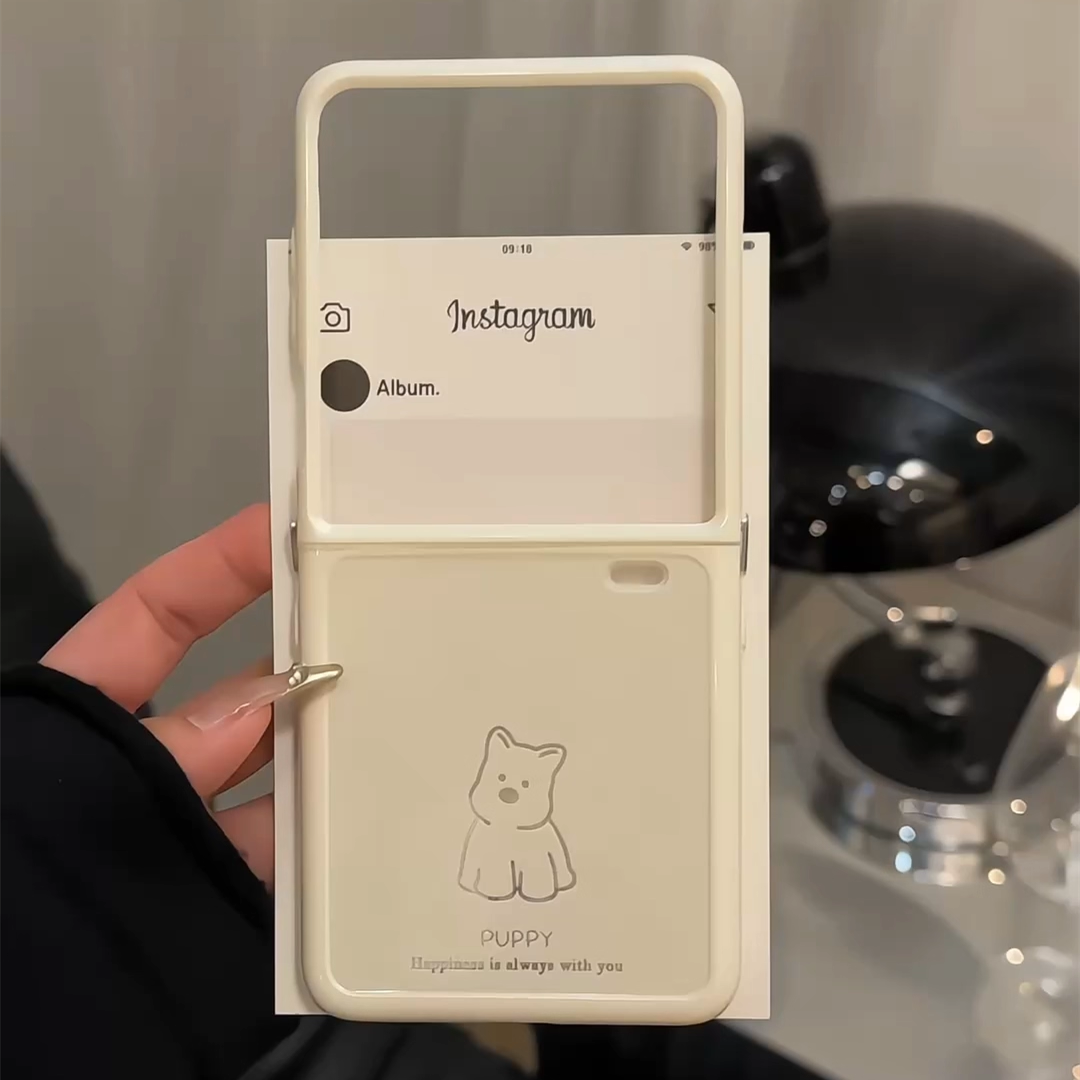 适用华为荣耀MagicVflip奶油手机壳新款防摔折叠屏软壳vflip翻盖卡通保护套v透明超薄全包线条西高地