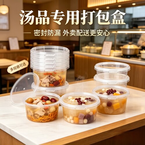 塑料圆形一次性食品外卖餐盒