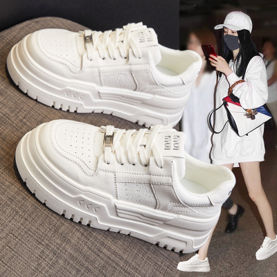 小白鞋女厚底真皮透气休闲单鞋