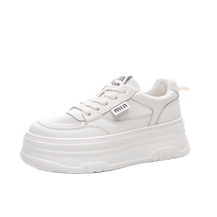 网面小白鞋女薄款透气网鞋2025夏季新款厚底增高软底运动休闲鞋子