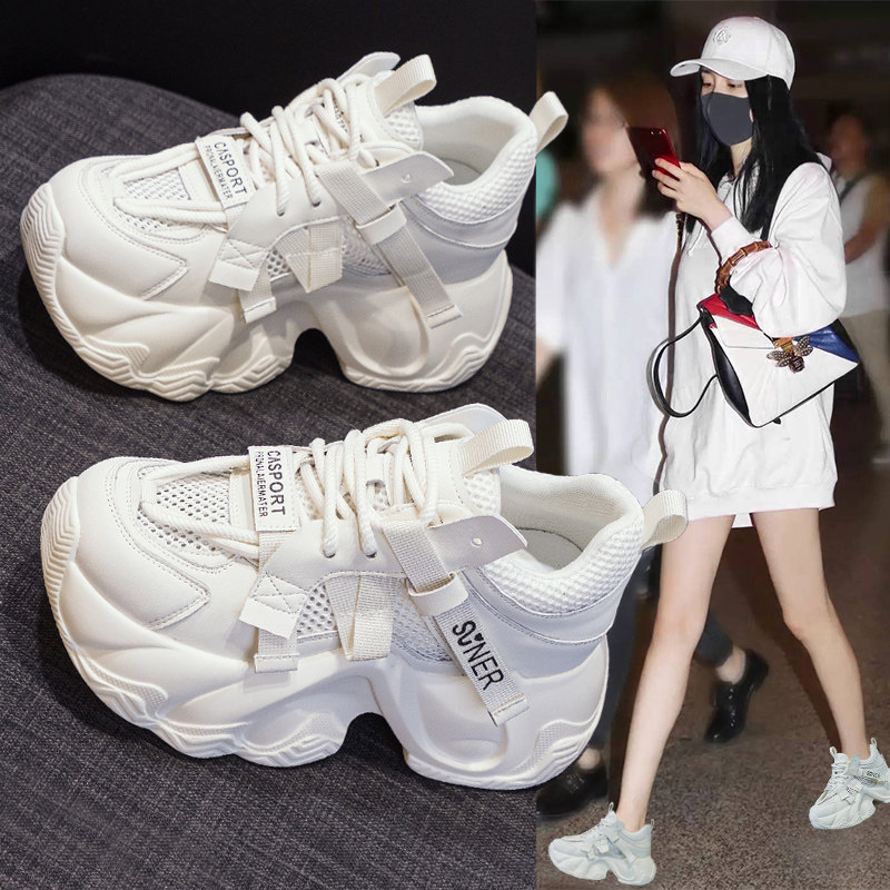 欧洲站厚底老爹鞋女鞋网面小白鞋图片