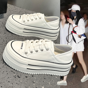 女2025秋季 爆款 两穿真皮小白鞋 新款 时尚 厚底增高轻便懒人休闲板鞋