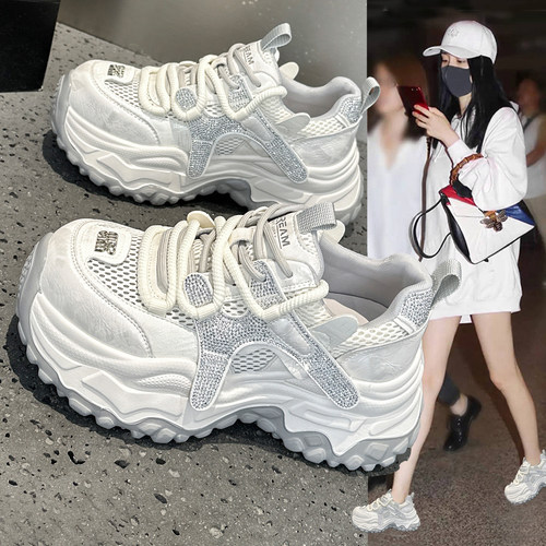 松糕老爹鞋女透气网面增高运动鞋