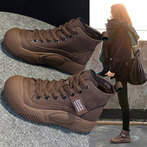 超火高帮棉鞋子女2026秋冬新款爆款厚底软底复古加绒运动休闲板鞋