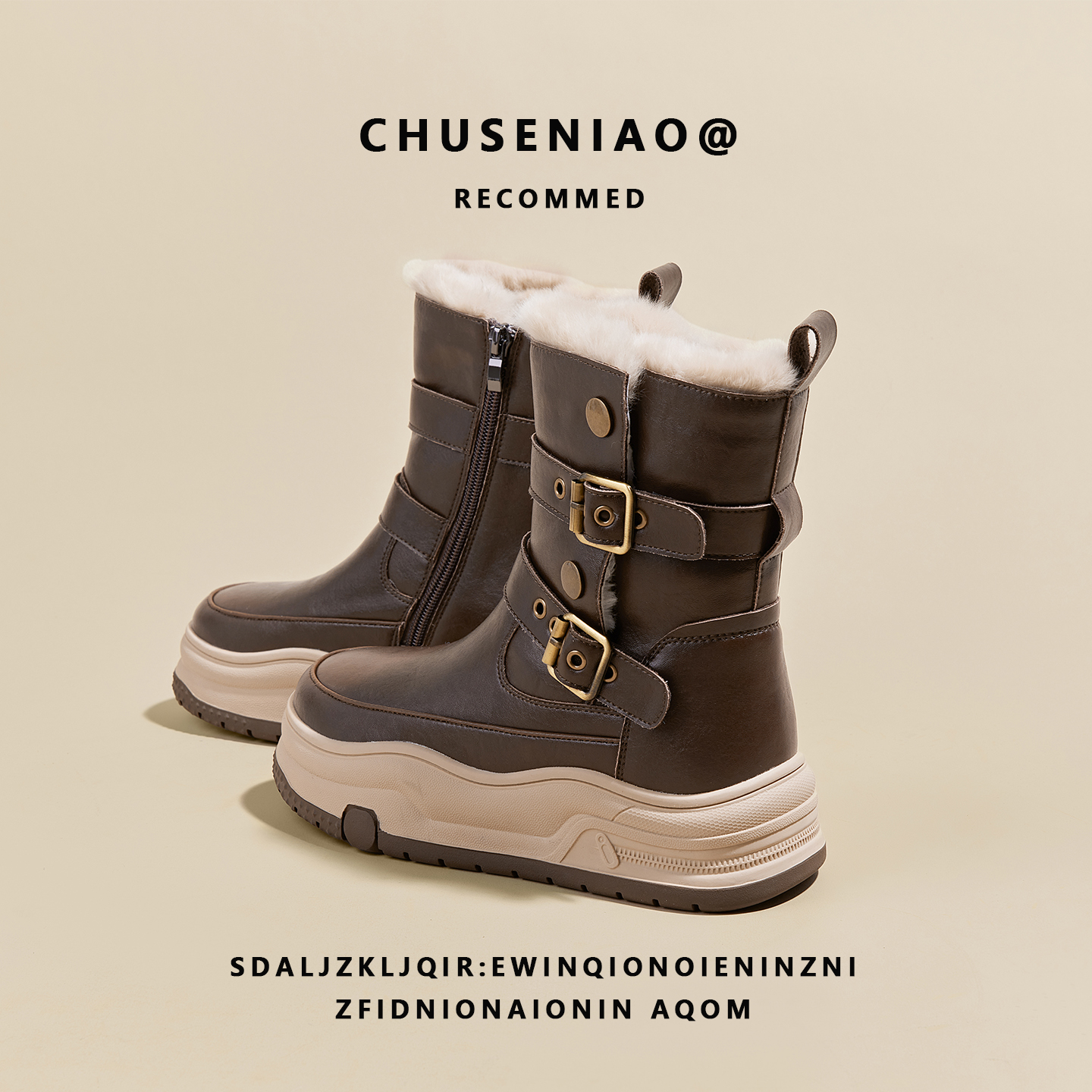 复古马丁靴女保暖厚底工装马丁靴