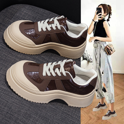 超火复古阿甘鞋女鞋2025春季新款爆款厚底增高运动休闲老爹德训鞋