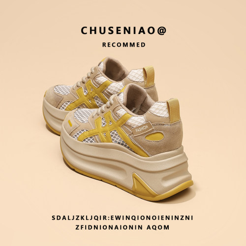 复古厚底阿甘鞋女透气休闲老爹鞋