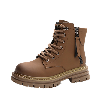 爆款复古马丁靴女大黄靴加绒棉靴