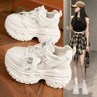 厚底增高9cm休闲小白鞋 欧洲站透气老爹鞋 时尚 爆款 女2026早春新款