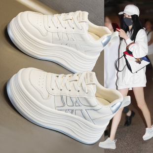 休闲鞋 超火轻便加绒小白鞋 厚底内增高9cm时尚 爆款 女2026秋冬新款