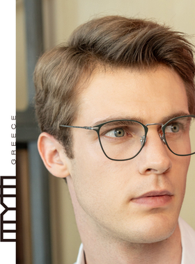 MYTH超轻钛金D型方框眼镜框超轻超薄镜片文艺全框近视镜架MO2106