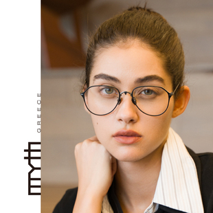 MYTH希腊独特美学纯钛飞行员镜框雅致花纹素颜神器近视眼镜MO2401