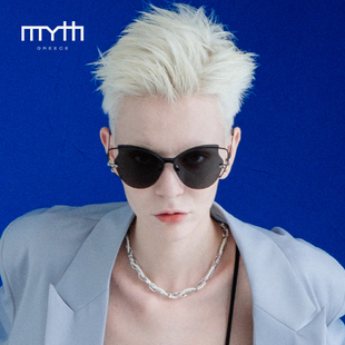 希腊独特摩登猫眼太阳镜蛇形0弯不规则大框墨镜彩镜色潮流MS2003