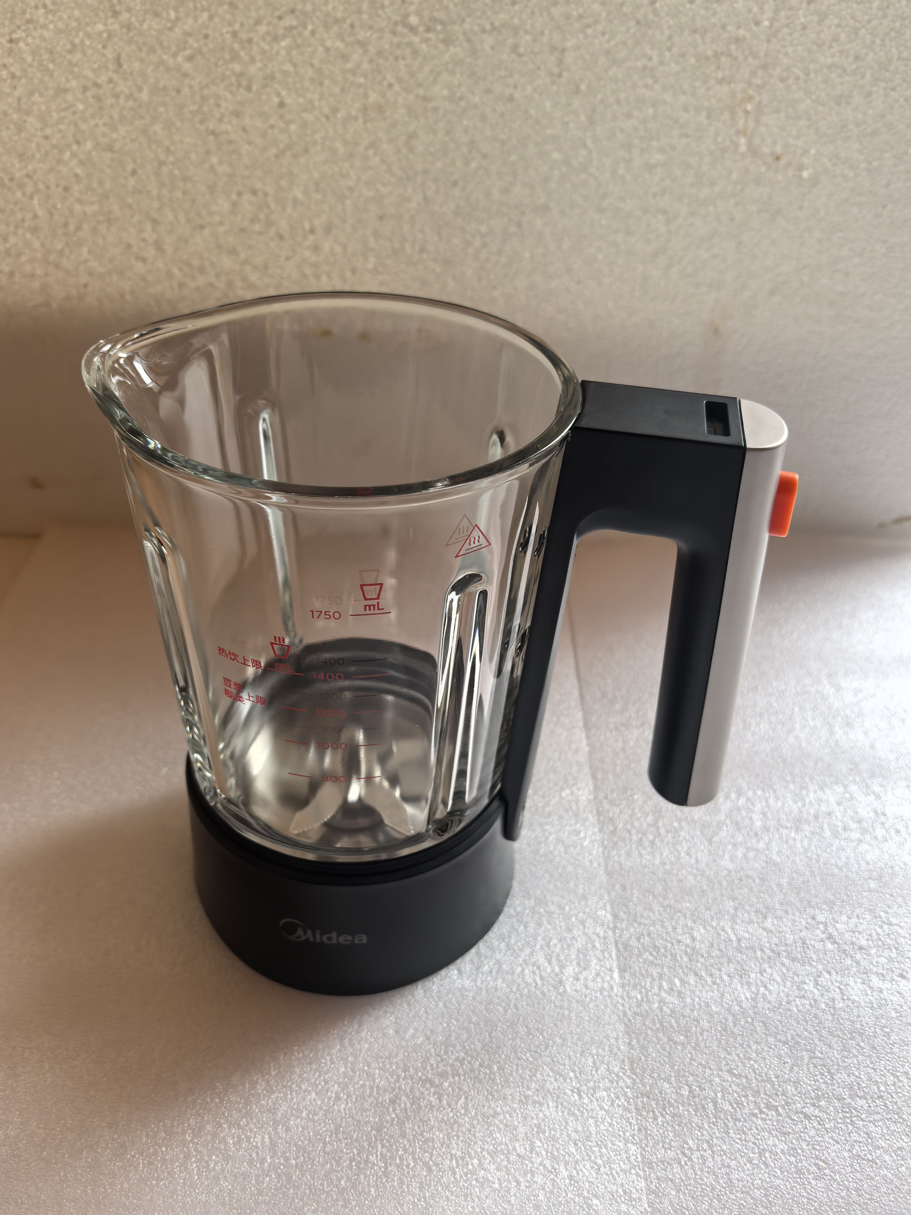 美的破壁机配件EBL1560/EBL1561全新加热搅拌玻璃杯/不锈钢杯盖
