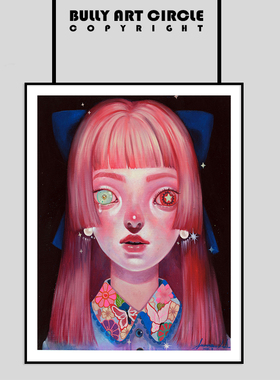 丸山纯奈艺术卡通画客厅沙发挂画