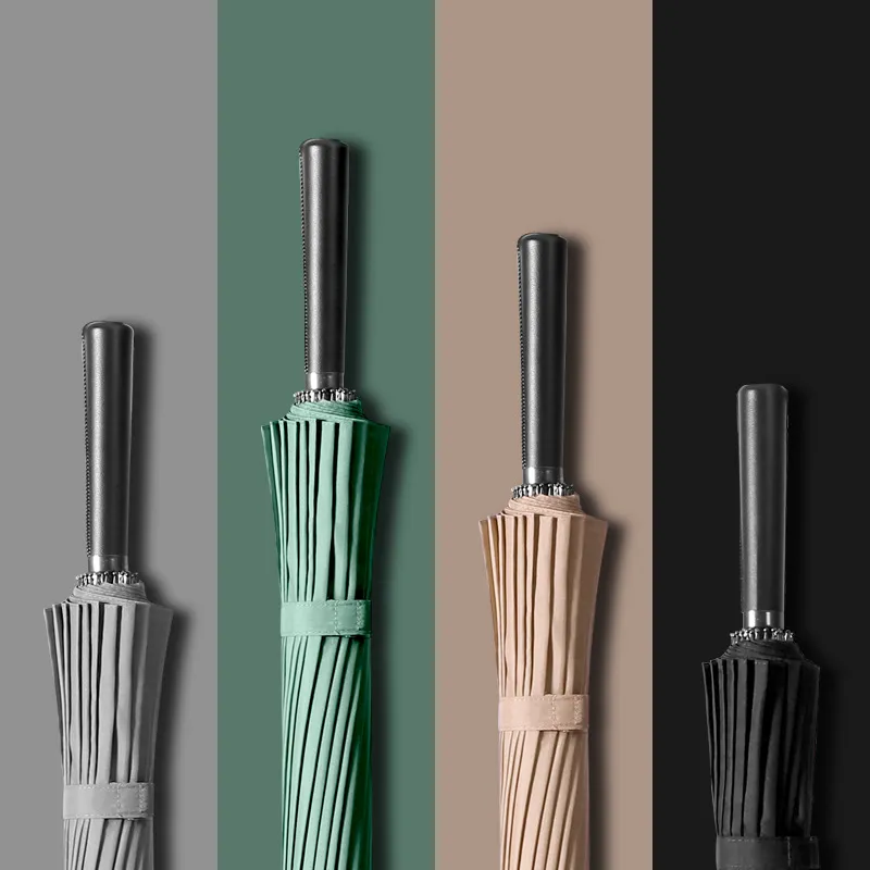 雨伞24骨晴雨直杆伞新款大号抗风双人纯色广告长柄伞logo印刷