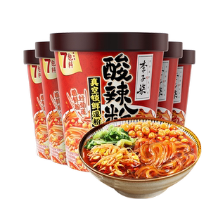 李子柒酸辣粉桶装速食红薯粉懒人冲泡速食四川粉丝方便面4桶by