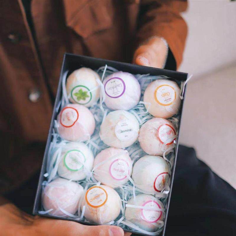 joyous花瓣系列套装礼盒 速卖bath bomb沐浴泡澡球气泡弹爆炸12颗图片