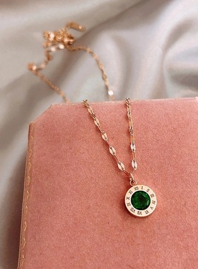 钛钢罗马数字项链女ins冷淡风韩版锁骨链简约气质脖子饰品颈链女