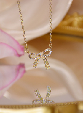 2023新款轻奢蝴蝶结项链ins韩国气质小众设计锁骨链女春夏颈链潮