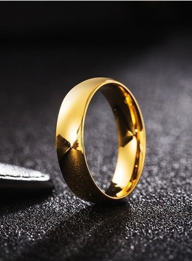 电镀18K金色气质钛钢戒指女轻奢时尚食指指环潮流网红简约冷淡风
