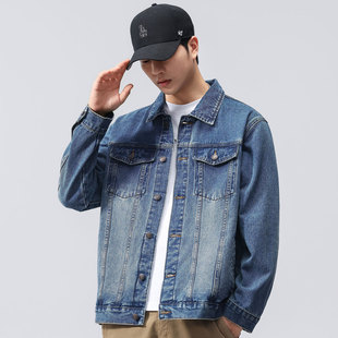 春秋款 复古怀旧水洗牛仔夹克男士 潮牌宽松高级感外套 新款 2026春季