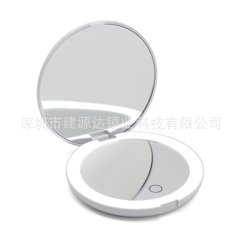 随身led化妆镜批发礼品美容镜5倍7倍放大充电