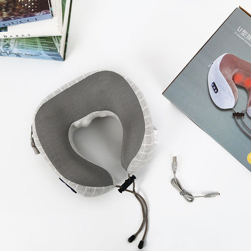 U型推拿办公定时按摩枕  家用车载无线电动颈椎按摩