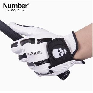Number高尔夫手套骷髅头魔术手套防滑耐磨透气运动男手套右NMG015