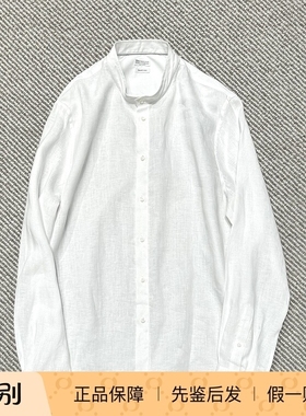 国内现货Brunello Cucinelli 25春夏新款亚麻圆领白色男士BC衬衫